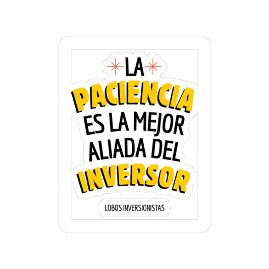 Inspirational Kiss-Cut Stickers - "La Paciencia es la Mejor Aliada del Inversor" - Motivational Decor for Investors
