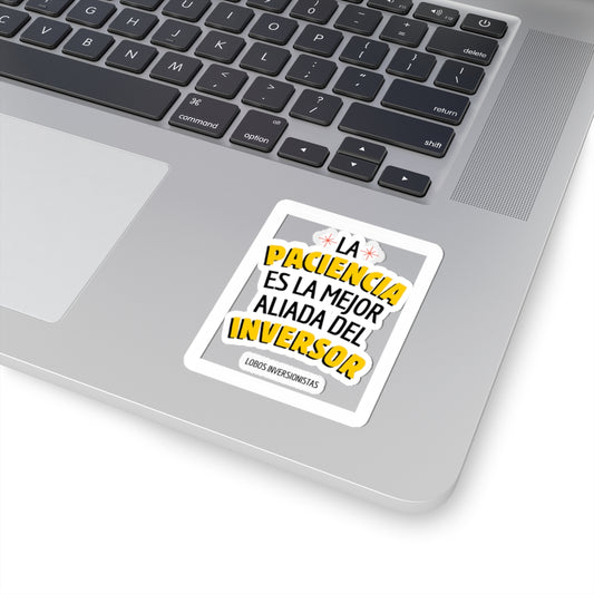 Inspirational Kiss-Cut Stickers - "La Paciencia es la Mejor Aliada del Inversor" - Motivational Decor for Investors